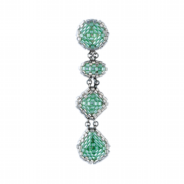 Aretes Diamantes Diamantes Plata Largos Aqua